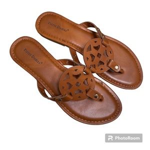 TAN PIERRE DUMAS LIMIT-20 SANDAL Size 7.5
